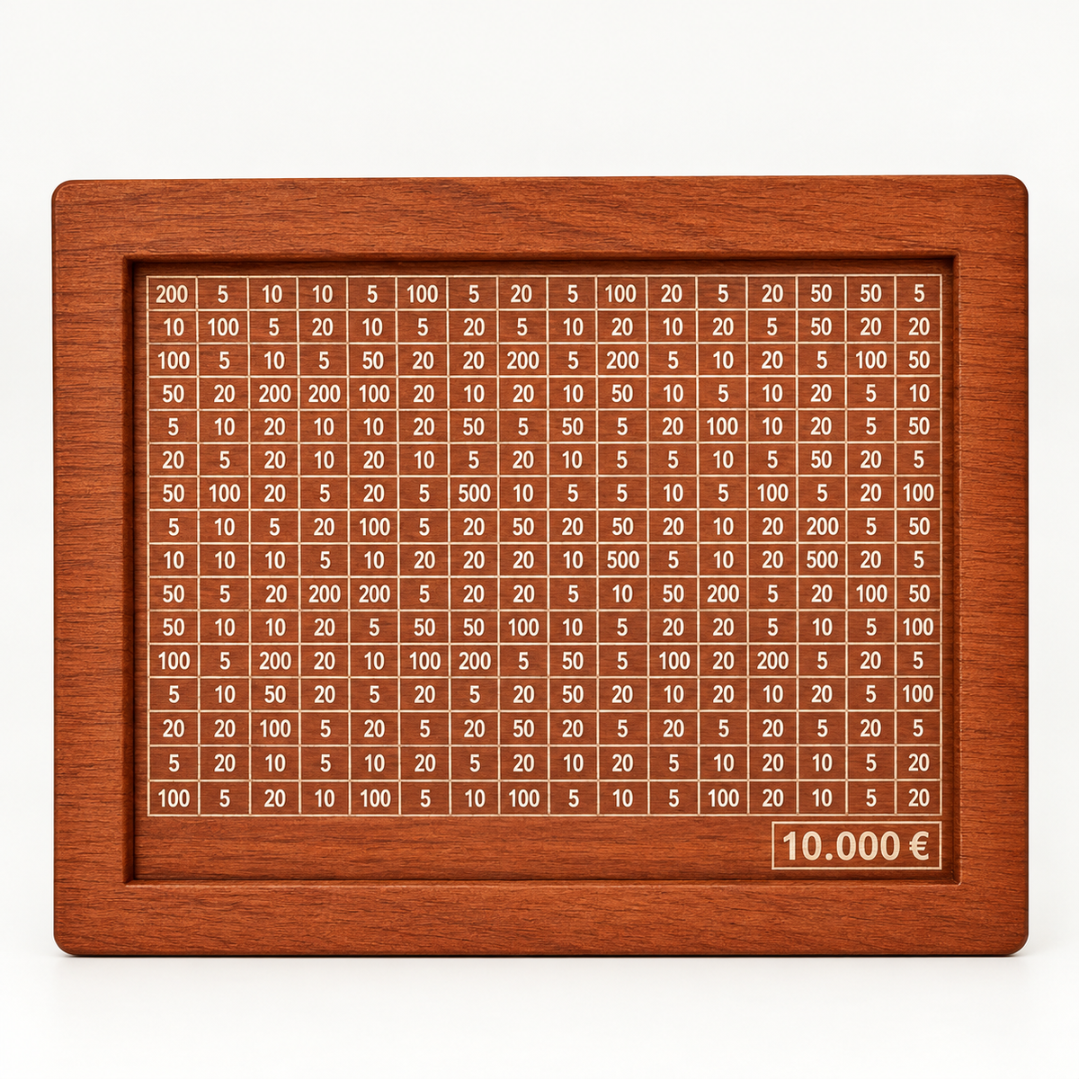 Hucha de madera con reto de ahorro 10.000 €